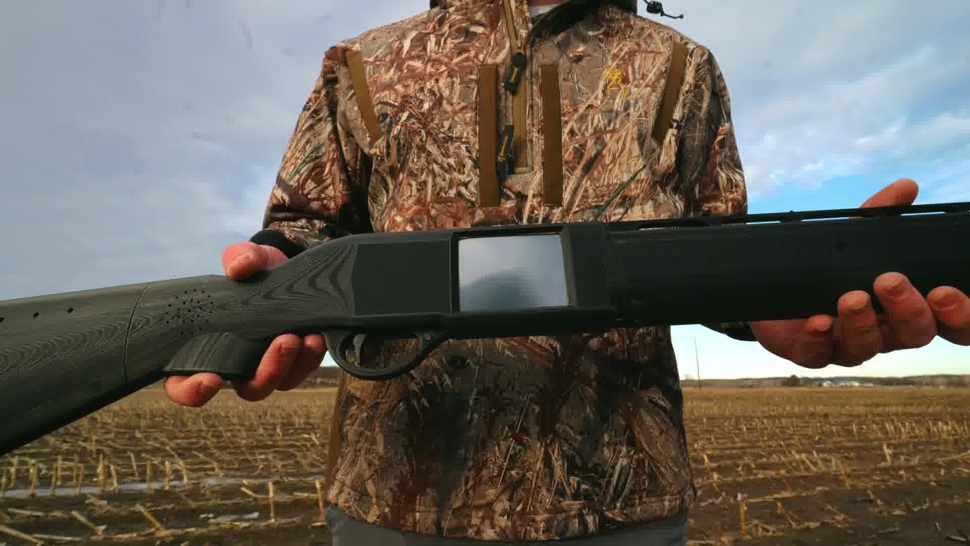 Junior Hunter Gun prototype showing its integrated on-gun screen